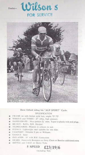 Dave Orford, riding his ALP SPORT cycle from Wilson Cycles Dave Orford, riding his ALP SPORT cycle from Wilson Cycles